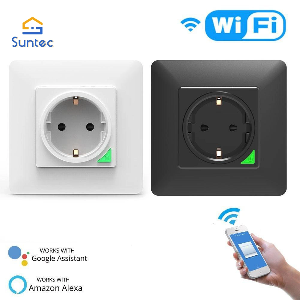 WiFi/Zigbee Smart Socket Removable Detachable From Wall Plate White Black Socket