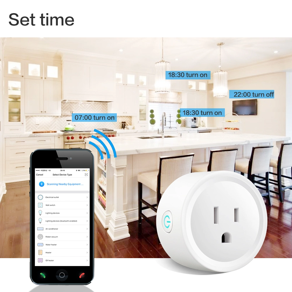 Hot Selling 10A EU UK Us Alexa Google Home Tuya Wall Smart Socket Remote Control Mini WiFi Smart Plug