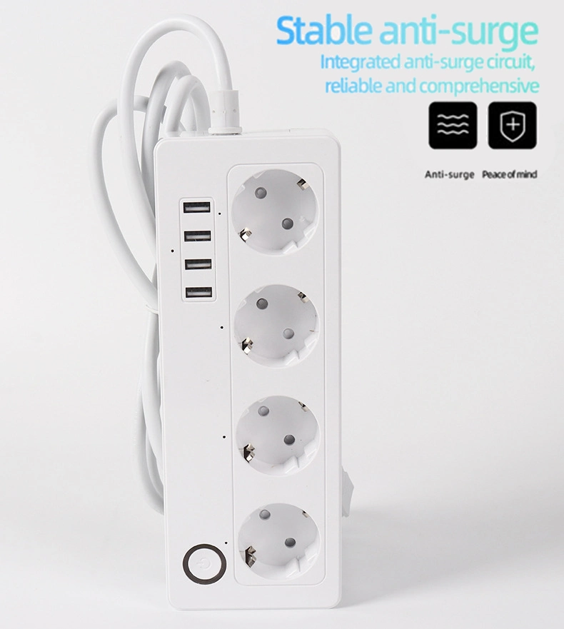 European Power Strip Electrical Plugs Sockets Desktop USB Switch Smart Power Strip Extension Adapter