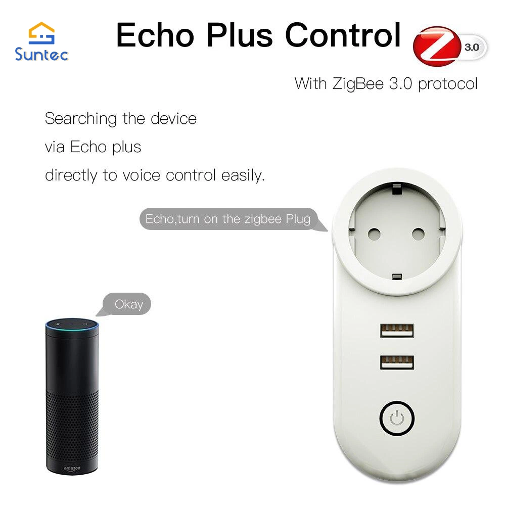 Zigbee Dual USB Wireless Smart Socket Smart Plug 2mqtt Setup Available
